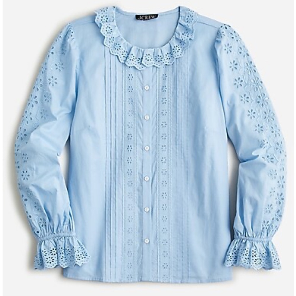 J.Crew Eyelet-trim button-up shirt